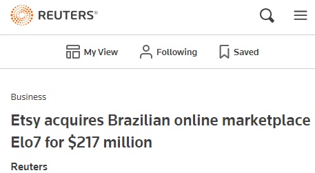 acquires Brazilian online marketplace Elo7 for $217 million