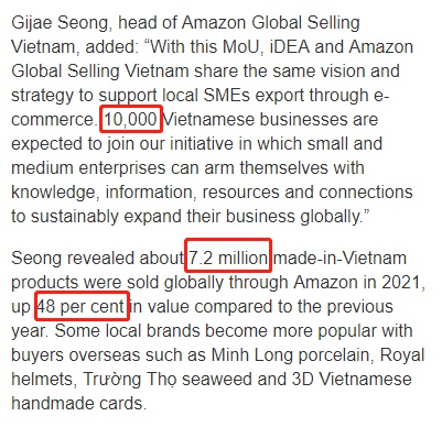 亚马逊全球开店与越南数字经济局签署合作协议